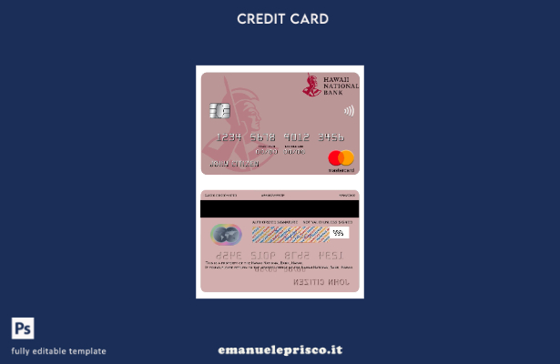 stile verificato modello mastercard Hawaii, Hawaii National Bank